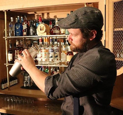 A cocktail being made