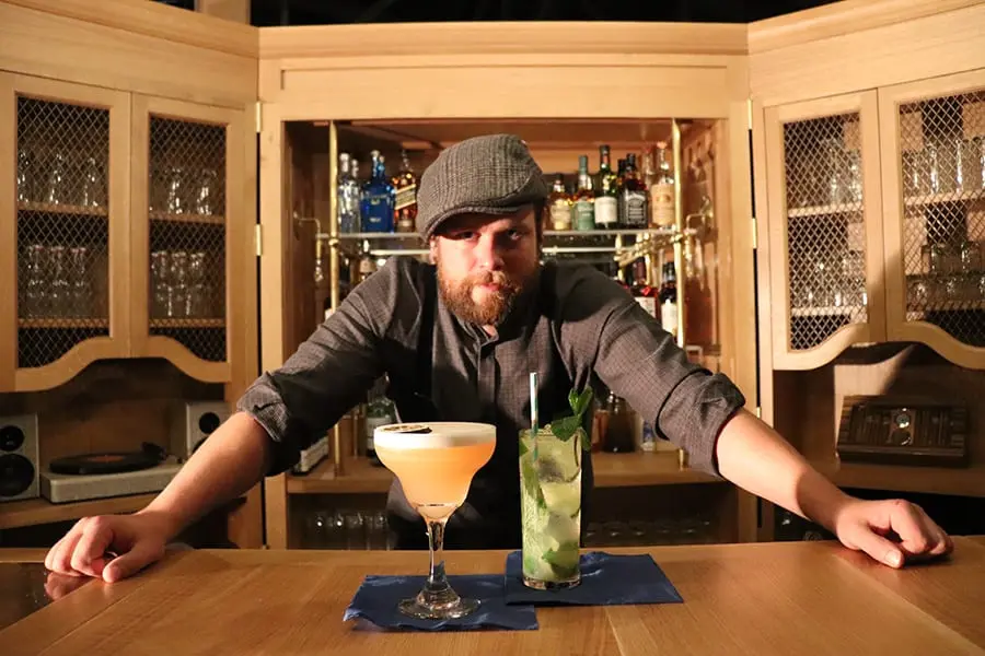 Bartender at the bar