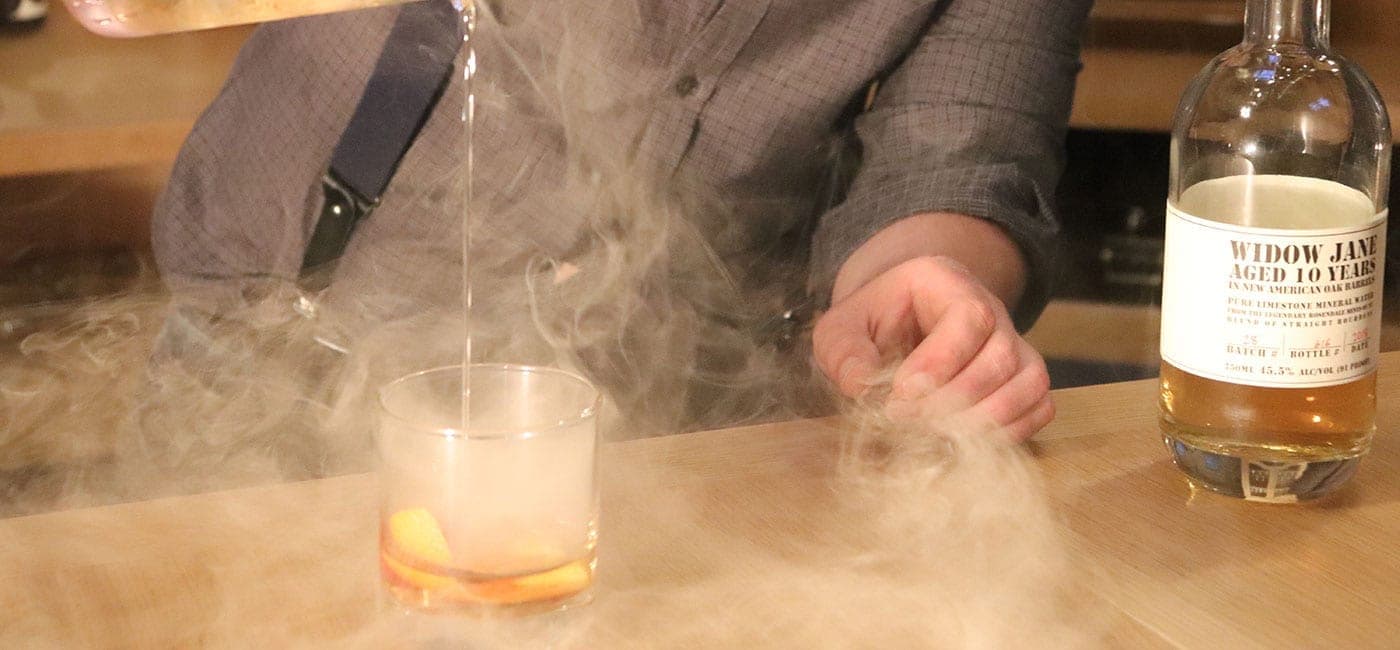 A cocktail being served at an event